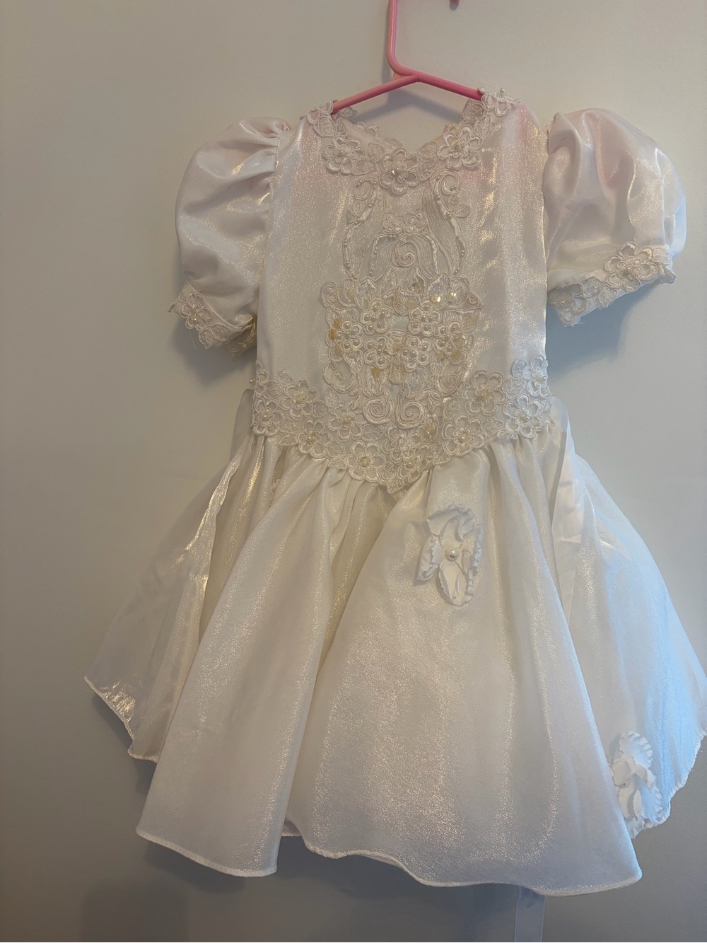 Girls White Vintage Formal Dress